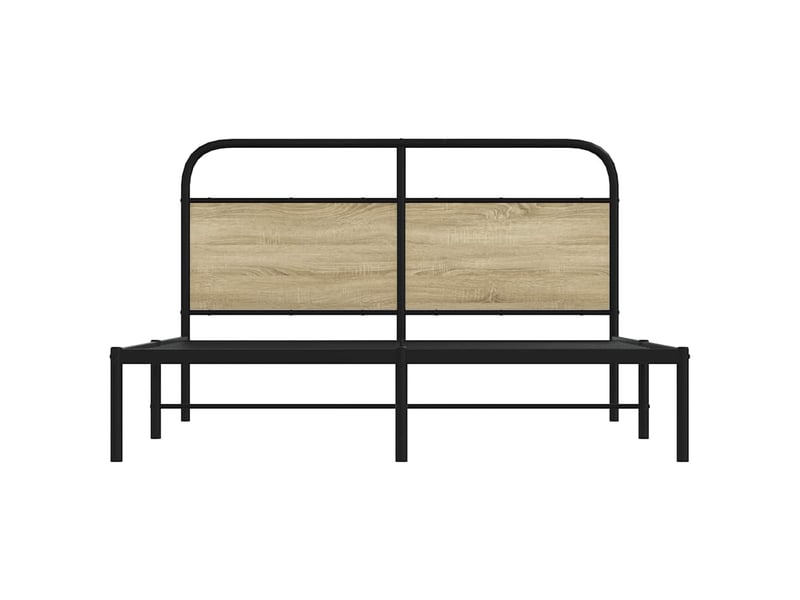  Lit double- lit adulte -  cadre de lit sans matelas 150x200 cm chêne sonoma  - Conforama C