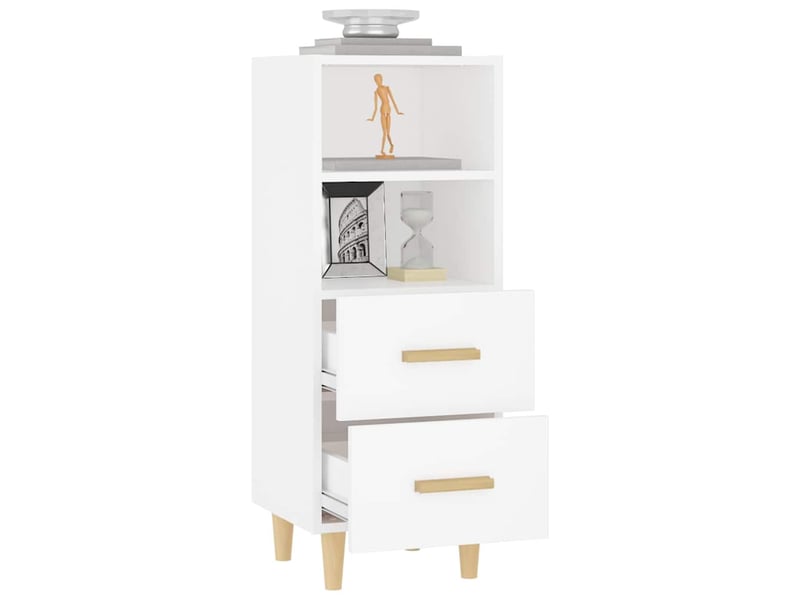  Buffet - bahut - meuble de rangement blanc 34,5x34x90 cm bois d'ingénierie  - Conforama E