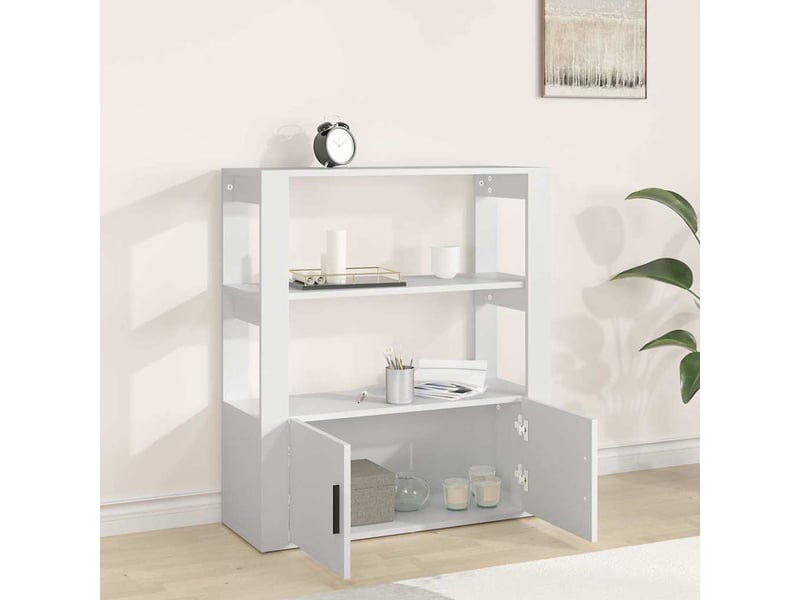  Buffet - bahut - meuble de rangement blanc 80x30x90 cm bois d'ingénierie  - Conforama C