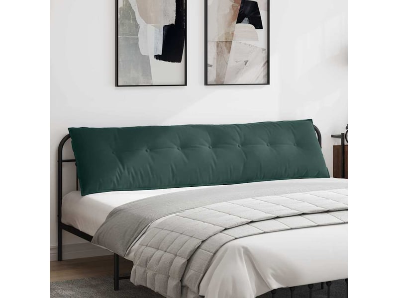 Coussin de dos, coussin de dossier vert foncé 200 x 50 cm tissu en velours côtelé cf55086 - Conforama B