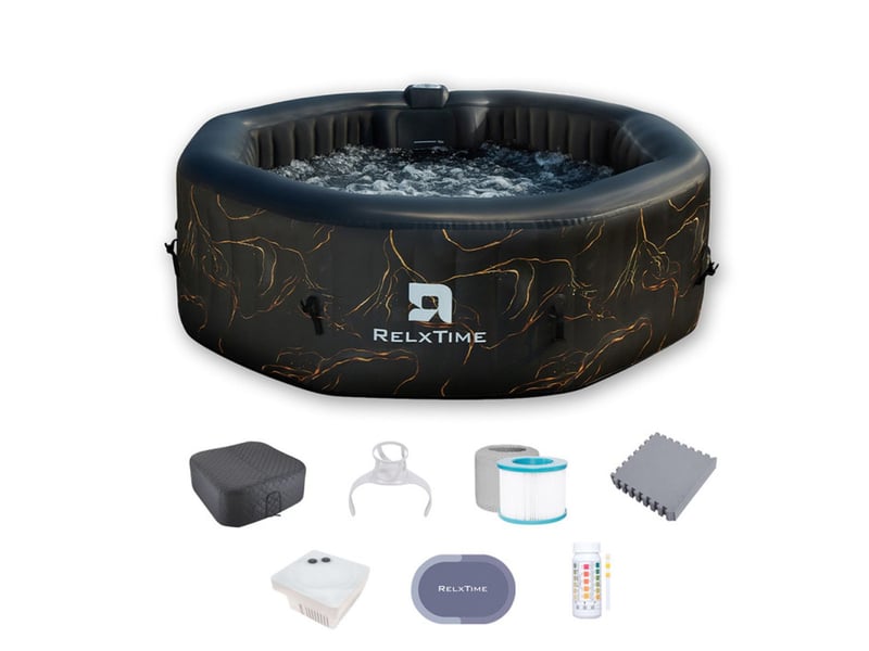 Spa gonflable octogonal 4 a 6 places avec led 130 jets chauffant jusqu a 40c 185 cm 406787_AADGN47847_6_DROPFR - Conforama A