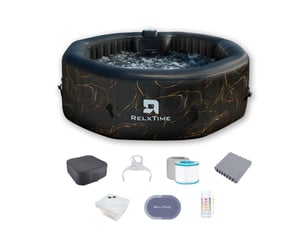 Spa gonflable octogonal 4 a 6 places avec led 130 jets chauffant jusqu a 40c 185 cm