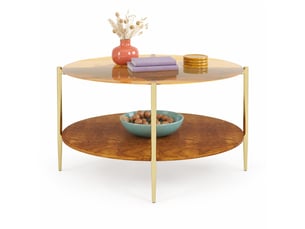Table basse rond(e) coloris doré OKWISH  - 82 cmx82 cm