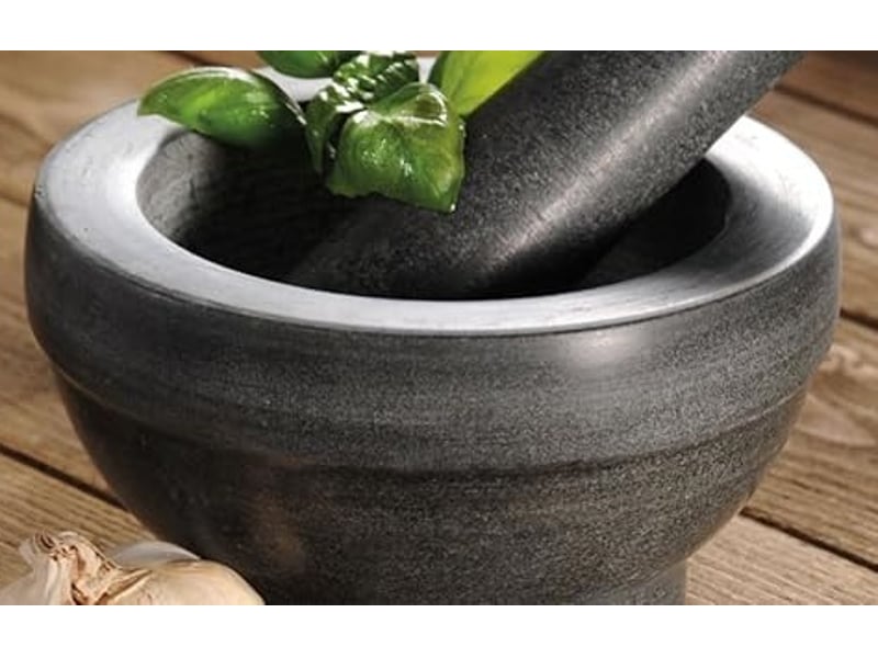  Mortier et pilon en granite poli – 13 x 9cm  - Conforama E