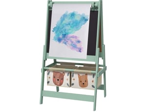 Chevalet enfant 3 en 1 54 x 46,5 x 93 cm vert en bois, tableau noir blanc et rouleau de papier