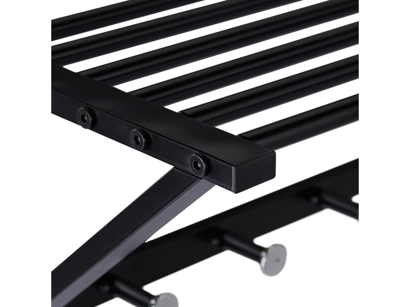  Porte-manteaux mural moderne avec rangement pratiques 60 x 25 x 20 cm en métal noir 13_0008545  - Conforama D