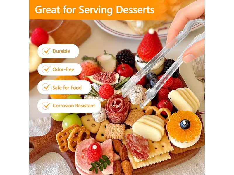 2 pièces pinces à glace transparentes, mini pinces en plastique pour buffet, biscuits et barbecue, ustensiles de service réutilisables de 16 cm No Commercial reference - Conforama B