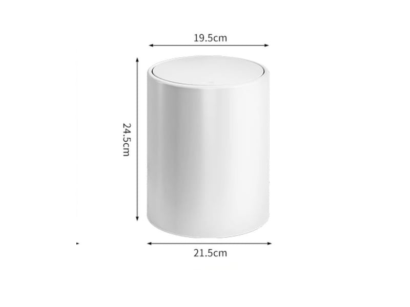  Poubelle salle de bain interrupteur à bouton-poussoir blanc 21.5x24.5cm  - Conforama B