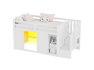 Lit mezzanine 90x200 cm   CozyNest coloris blanc