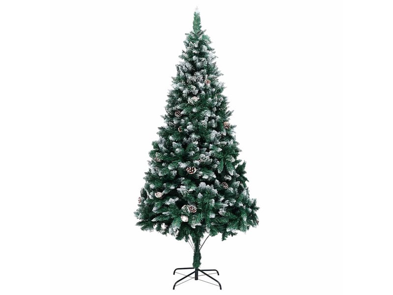  Sapin de noël - arbre de noël avec pommes de pin et neige blanche 240 cm  - Conforama B