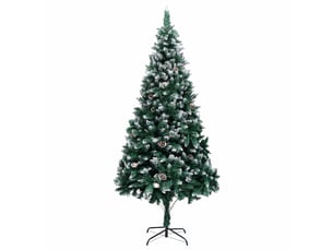 Sapin de noël - arbre de noël avec pommes de pin et neige blanche 240 cm
