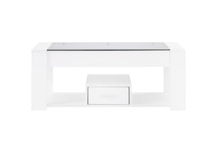 Table basse rectangulaire coloris blanc LPOSPI - 50 cmx100 cm