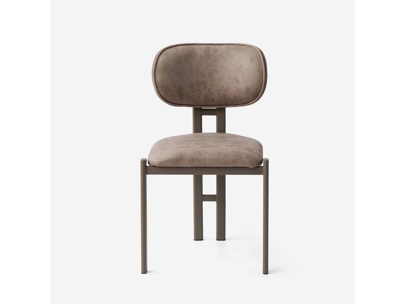 Lot de 2 chaises rembourrées en métal et similicuir muriz - Conforama C