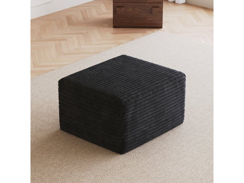  Pouf ottoman noir y152 - déco salon moderne, accessoire canapé  - Conforama B