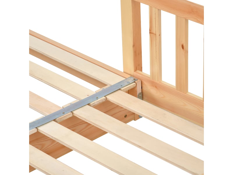  Lit cabane extensible 90-180x200 cm avec gigogne, pin, naturel, sans matelas  - Conforama R