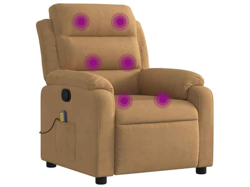 Vidaxl fauteuil de massage inclinable marron velours - Conforama A