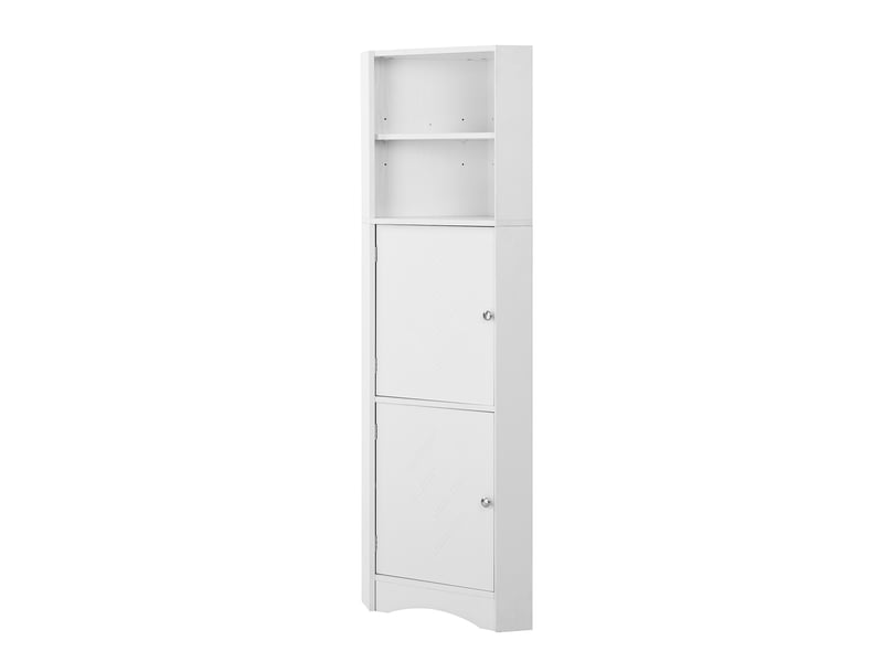  Meuble d'angle de salle de bain avec étagère réglable blanc 36.5 x 36.5 x 155 cm WF314510AAK - Conforama A