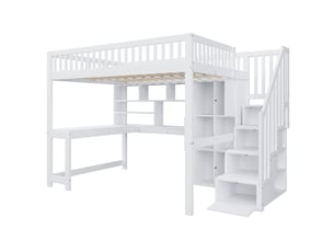 Lit mezzanine 140x200 cm    coloris blanc