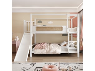 Lit superposé 2x90x200 cm <strong>FLORAGRACE</strong> <strong></strong> coloris bicolore