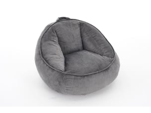 Pouf géant fauteuil lounge 90x90x59 cm dossier ergonomique, revêtement en velours côtelé, mousse mémoire, gris