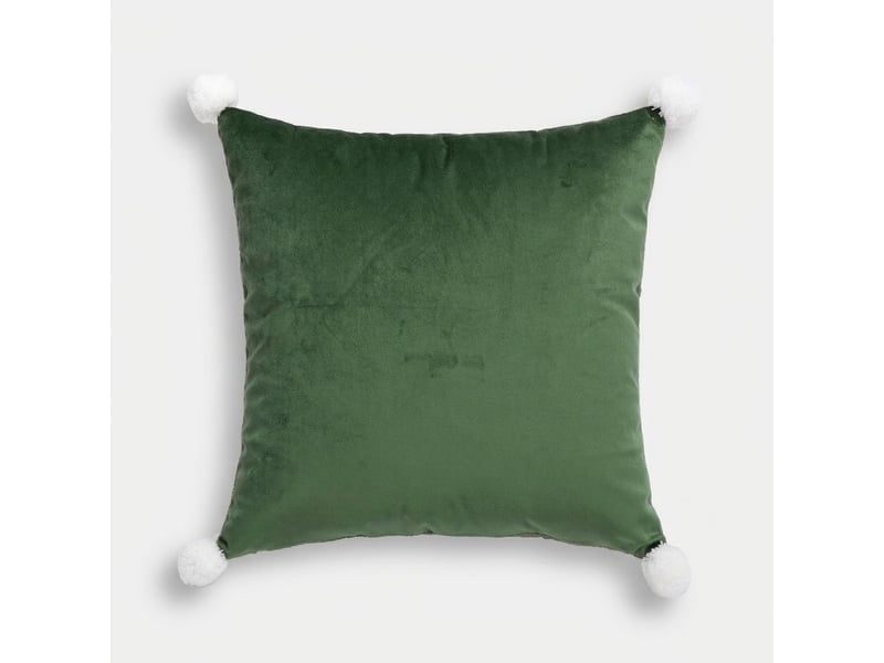  Coussin décoratif brodé déhoussable sylwen - vert foncé  - Conforama C