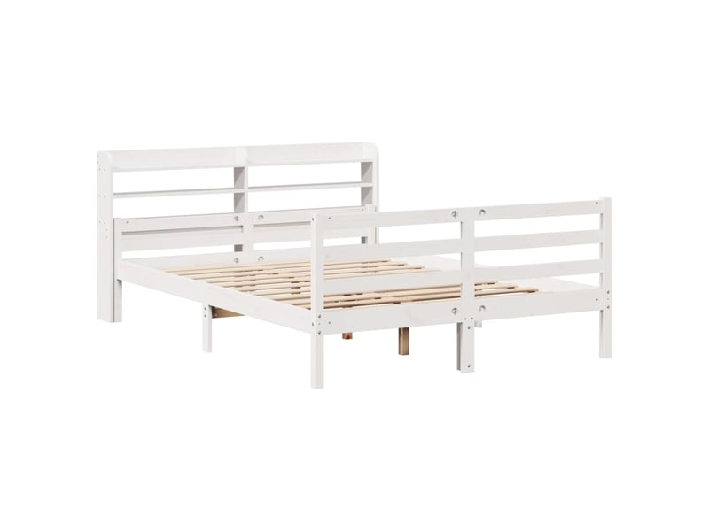 Lit double- lit adulte - cadre de lit avec tête de lit sans matelas blanc 150x200 cm - Conforama B