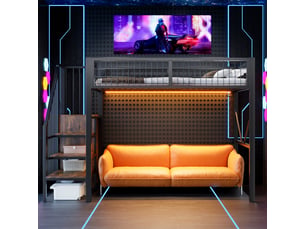 Lit mezzanine 90x200 cm <strong>MODERNLUXE</strong>  <strong></strong> coloris noir