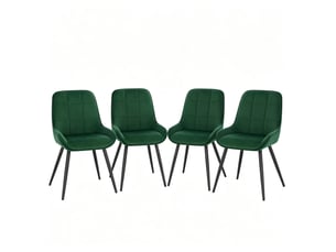 Lot de 4 chaises de salle à manger avec dossier ergonomique, assise rembourrée samt, structure métal robuste et stable