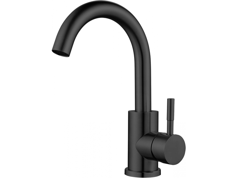  Robinet d'évier monotrou simple et moderne, robinet d'évier à poignée unique pour évier de cuisine ou de salle de bain, noir  - Conforama A