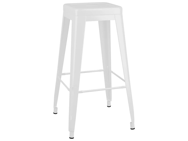  Lot de 2 tabouret de bar empilables blanc métal  - Conforama C