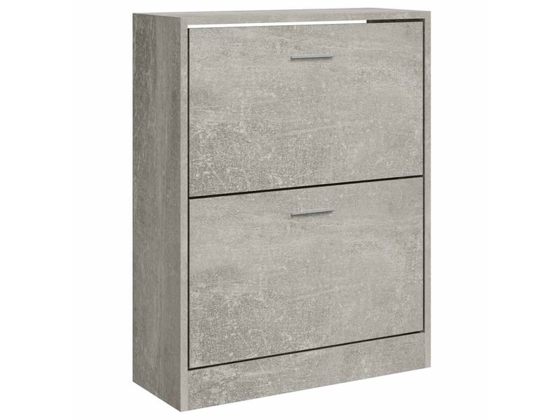  Meuble à chaussure, armoire à chaussures gris béton 63x24x81 cm bois d'ingénierie  - Conforama A
