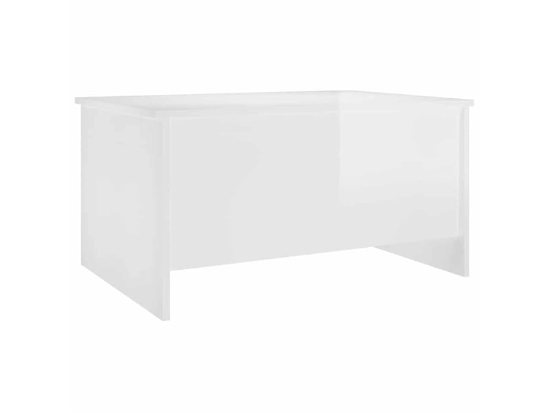  Table basse - table de salon - table à thé blanc brillant 80x55,5x41,5 cm bois d'ingénierie  - Conforama C