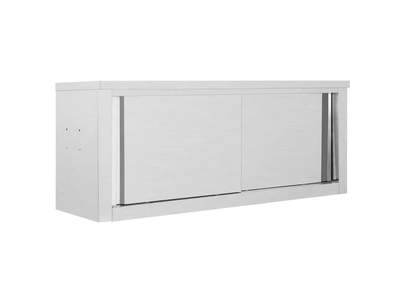  Armoire de cuisine murale avec portes coulissantes 120 x 40 x 50 cm design hygiénique rangement facile à nettoyer en acier inoxydable 02_0046015  - Conforama A