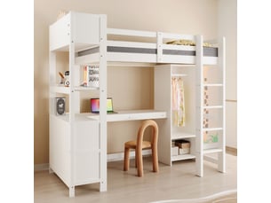 Lit mezzanine 90x200 cm <strong></strong>  <strong></strong> coloris blanc