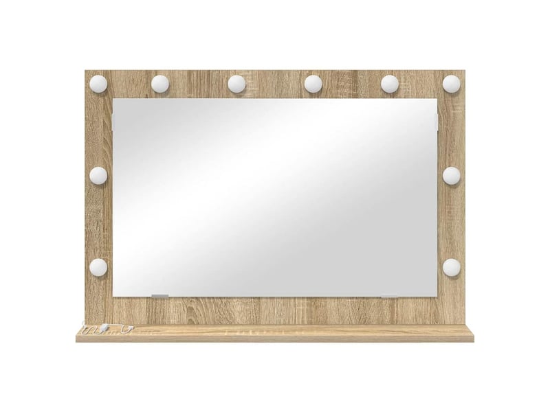  Miroir de vanité, miroir de coiffeuse chêne sonoma 80 x 55 x 18 cm rectangulaire cf62772  - Conforama D