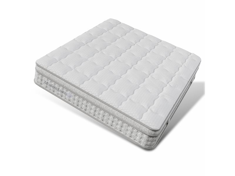  Matelas double 180×200 cm, 7 zones, ressorts ensachés h3, hauteur 25 cm - polyester blanc  - Conforama A