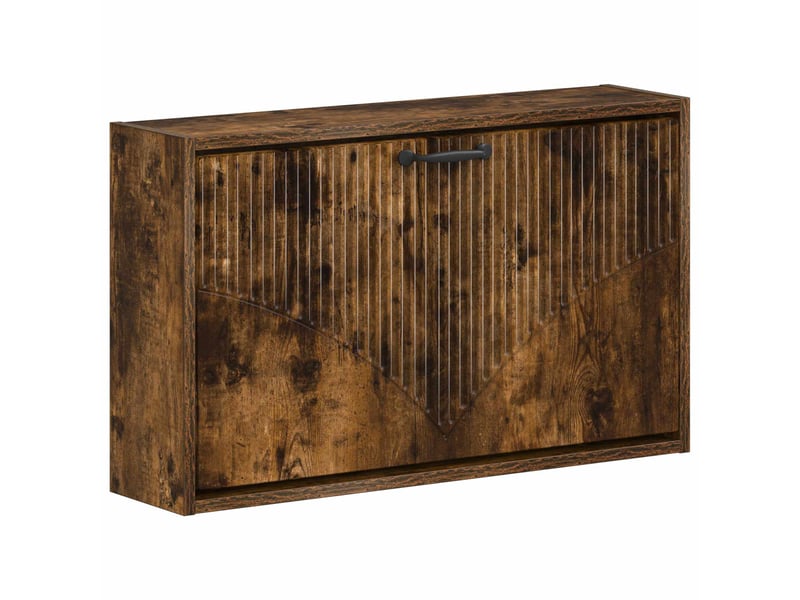  Meuble à chaussures mural, armoire à chaussures hoorn 71x17x43 cm chêne fumé  - Conforama A