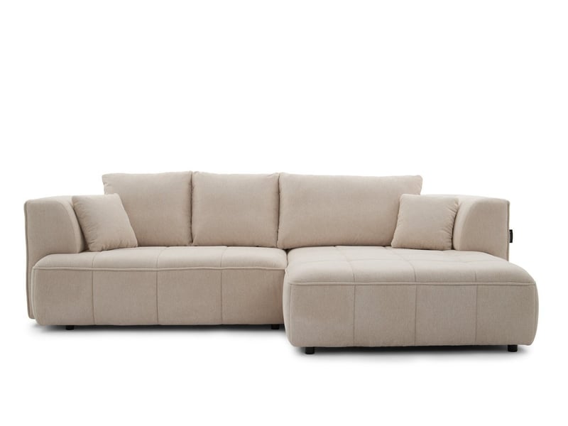  Bobochic canapé d'angle convertible avance-recule électrique clovis tissu lisse beige  angle droit CLOVIS - Conforama A