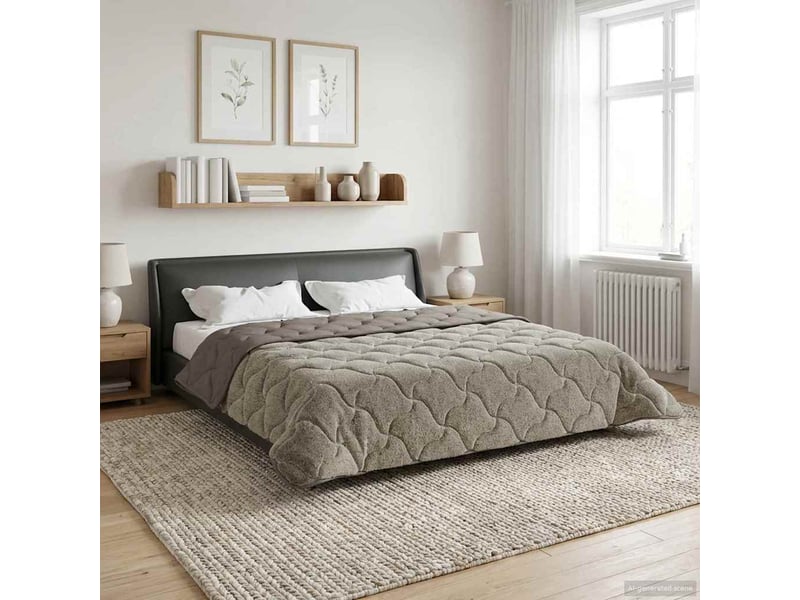  Duvet - couette complet toute l'année matelassé gris clair 200 x 220 cm  - Conforama B