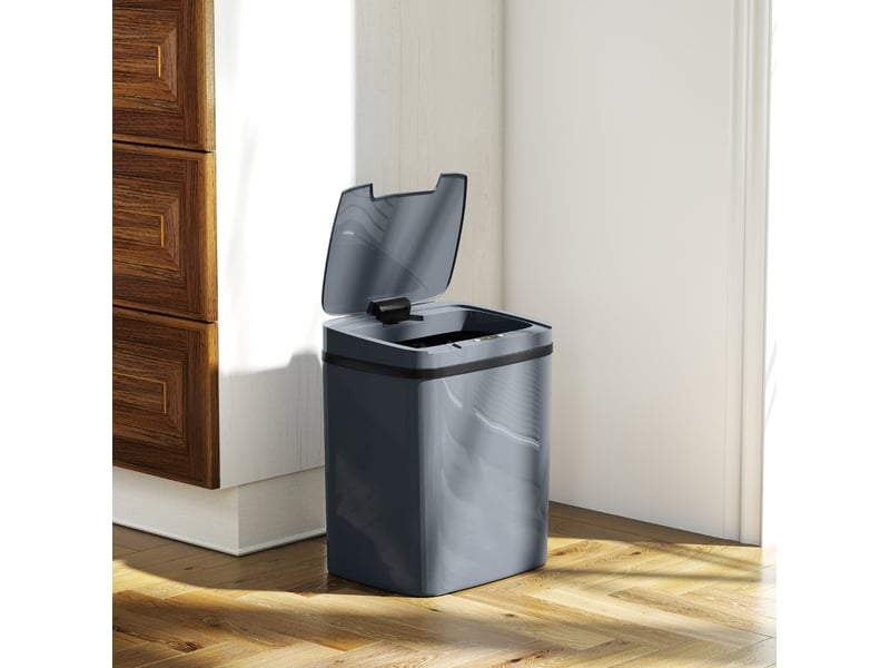  Poubelle à capteur 15 l 27,6x21,4x33,5 cm ouverture sans contact grise  - Conforama B