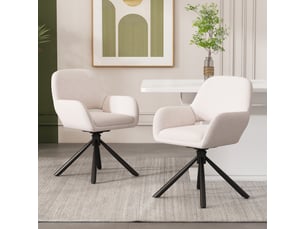 Chaise pivotante velours doux, dossier ergonomique, mousse haute densité, pieds métal stables