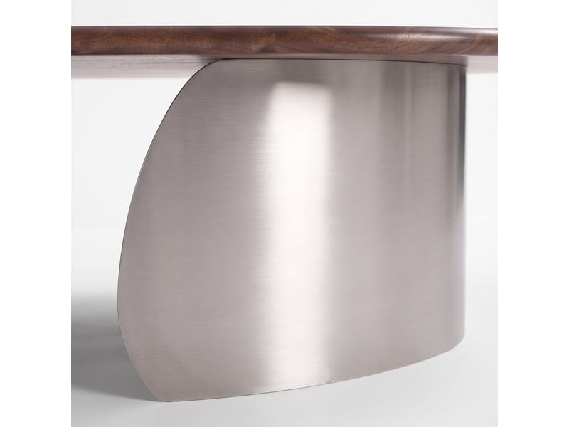  Table basse en bois de manguier marron foncé et métal brossé 120 cm-selma Selma - Conforama C