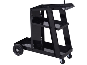 Chariot pour poste à souder 71 x 39 x 70 cm noir en acier, 3 niveaux avec chaîne de sécurité