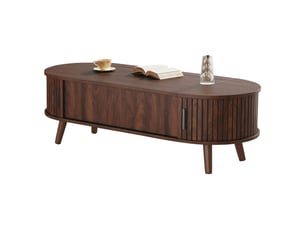 Table basse ovale coloris marron <strong></strong> <strong></strong> - 50 cmx120 cm