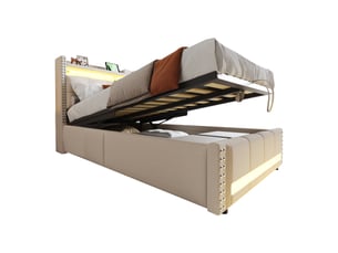 Lit simple 90x200 cm <strong>HAUSS SPOLE</strong>  <strong></strong> coloris beige