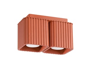 Plafonnier riff 2 ocre rouge gu10 aluminium moderne 12x20.5x10cm
