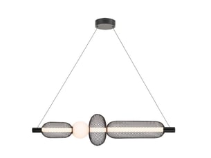 Fabrilamp mimosa, suspension, moderne, led, 20 w, 2200 lm, 4000 k, noir, 90-167 x 99.5 x 22 cm