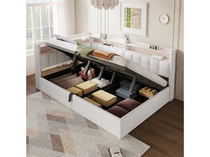 Lit banquette 140x200 cm <strong>SAPGAKS</strong>  <strong></strong> coloris beige