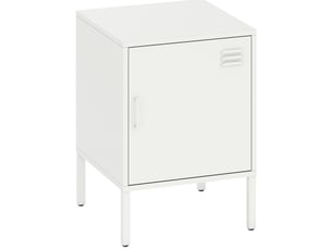 Table de chevet 40x40x56 cm avec tablette réglable métal blanc