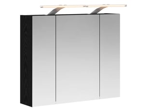 Amoire de salle de bain, meuble de salle de bain avec miroir chêne noir shl2530